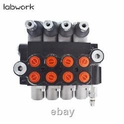 4 Spool Hydraulic Monoblock Double Acting Control Valve, 11 GPM, SAE Ports