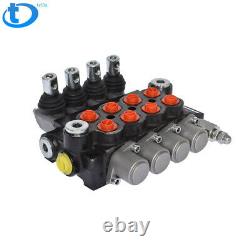 4 Spool Hydraulic Monoblock Double Acting Control Valve, 11 GPM, SAE Ports