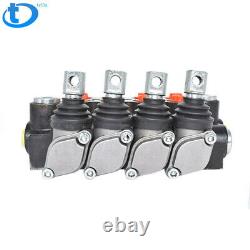 4 Spool Hydraulic Monoblock Double Acting Control Valve, 11 GPM, SAE Ports