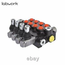 4 Spool Hydraulic Monoblock Double Acting Control Valve, 11 GPM, SAE Ports