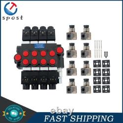 4 Spool Solenoid 12V DC Hydraulic Control Valve Double Acting 13 GPM 3600 PSI