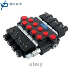 4 Spool Solenoid 12V DC Hydraulic Control Valve Double Acting 13 GPM 3600 PSI