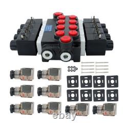 4 Spool Solenoid 12V DC Hydraulic Control Valve Double Acting 13 GPM 3600 PSI