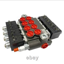 4 Spool Solenoid 12V DC Hydraulic Control Valve Double Acting 13 GPM 3600 PSI