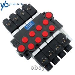 4 Spool Solenoid 12V DC Hydraulic Control Valve Double Acting 13 GPM 3600 PSI