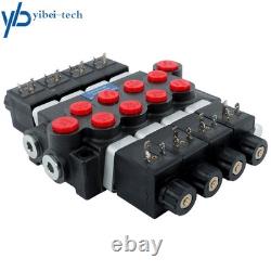 4 Spool Solenoid 12V DC Hydraulic Control Valve Double Acting 13 GPM 3600 PSI 4 Spool Solenoid 12V DC Hydraulic Control Valve Double Acting 13 GPM 3600 PSI