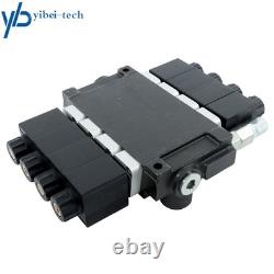 4 Spool Solenoid 12V DC Hydraulic Control Valve Double Acting 13 GPM 3600 PSI