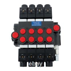 4 Spool Solenoid 12V DC Hydraulic Control Valve Double Acting 13 GPM 3600 PSI