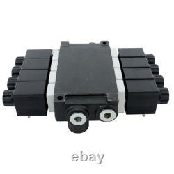 4 Spool Solenoid 12V DC Hydraulic Control Valve Double Acting 13 GPM 3600 PSI