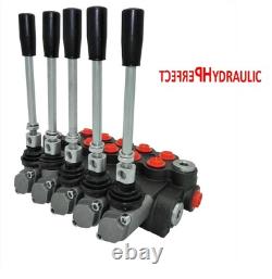 5 Bank Hydraulic Directional Control Valve 21gpm 80L Double Acting Cylinder ex