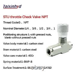 5 PCS Hydraulic Flow control valve 1/2 Throttle valve NPT 5800PSI Steel STU