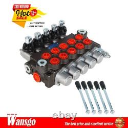 5 Spool 13 GPM 3600 PSI Hydraulic Control Valve Double Acting SAE Ports