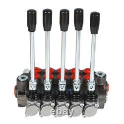 5 Spool 13 GPM 3600 PSI Hydraulic Control Valve Double Acting SAE Ports
