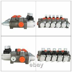5 Spool 13 GPM 3600 PSI Hydraulic Control Valve Double Acting SAE Ports
