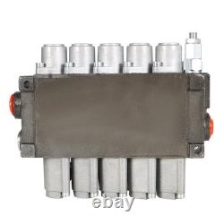 5 Spool 13 GPM 3600 PSI Hydraulic Control Valve Double Acting SAE Ports