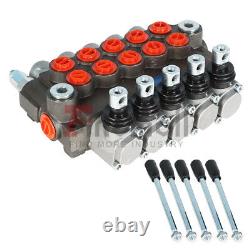5 Spool 13 GPM 3600 PSI Hydraulic Control Valve Double Acting SAE Ports New