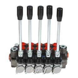 5 Spool 13 GPM 3600 PSI Hydraulic Control Valve Double Acting SAE Ports New