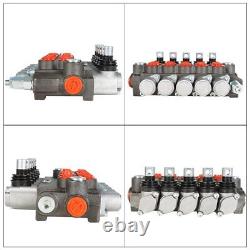 5 Spool 13 GPM 3600 PSI Hydraulic Control Valve Double Acting SAE Ports New