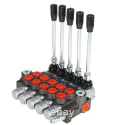 5 Spool 13 GPM 3600 PSI SAE Ports Hydraulic Control Valve Double Acting New
