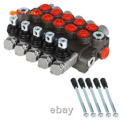 5 Spool 13 GPM Hydraulic Control Valve Double Acting 3600 PSI SAE Ports New