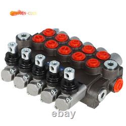 5 Spool 13 GPM Hydraulic Control Valve Double Acting 3600 PSI SAE Ports New