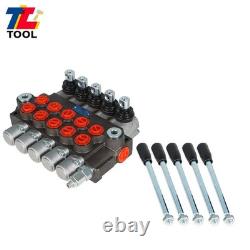 5 Spool 13 GPM Hydraulic Control Valve Double Acting SAE Ports 3600 PSI