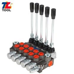 5 Spool 13 GPM Hydraulic Control Valve Double Acting SAE Ports 3600 PSI