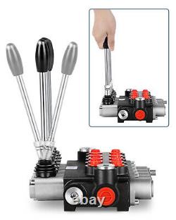 5 Spool 15 GPM Hydraulic Flow Control Valve SAE Ports Adjustable Relief Lever