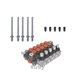 5 Spool 3625PSI Hydraulic Monoblock Double Acting Control Valve 11 GPM SAE Ports