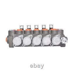 5 Spool 3625PSI Hydraulic Monoblock Double Acting Control Valve 11 GPM SAE Ports