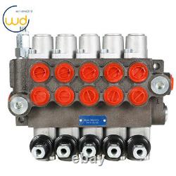 5 Spool Hydraulic Control Valve Double Acting 13 GPM 3600 PSI SAE Ports