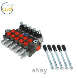 5 Spool Hydraulic Control Valve Double Acting 13 GPM 3600 PSI SAE Ports