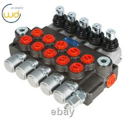 5 Spool Hydraulic Control Valve Double Acting 13 GPM 3600 PSI SAE Ports