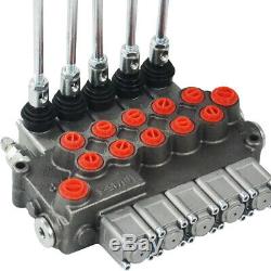 5 Spool Hydraulic Directional Control Valve 11Gpm Motors Double Acting Monoblock