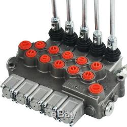 5 Spool Hydraulic Directional Control Valve 11 GPM Motors Spool Double Acting