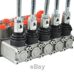 5 Spool Hydraulic Directional Control Valve 11gpm Adjustable Relief Valve in U. S