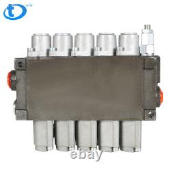 5 Spool Hydraulic Directional Control Valve 13 gpm, Double Acting, SAE Interfa