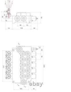 5 Spool Hydraulic Directional Control Valve 21gpm 80L Double Acting Cylinder DA