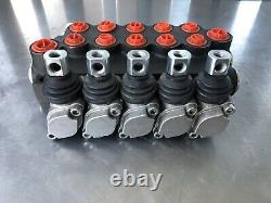 5 Spool Hydraulic Directional Control Valve Double Acting Cylinder NO HANDLES