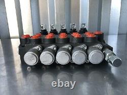 5 Spool Hydraulic Directional Control Valve Double Acting Cylinder NO HANDLES