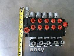 5 Spool Hydraulic Directional Control Valve Double Acting Cylinder NO HANDLES