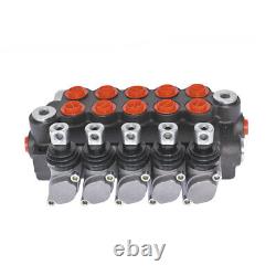 5 Spool Hydraulic Monoblock Double Acting Control Valve 11 GPM +Conversion Plug