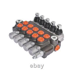5 Spool Hydraulic Monoblock Double Acting Control Valve 11 GPM +Conversion Plug