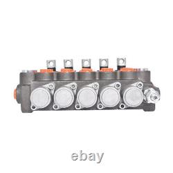 5 Spool Hydraulic Monoblock Double Acting Control Valve 11 GPM +Conversion Plug