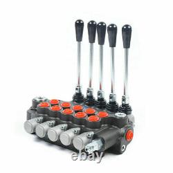 5 Spool Hydraulic Valve 5 Control Valve Switches 80L/min 21GPM For Tractors NEW