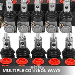 5 Spool Monoblock Hydraulic Directional Control Valve, 11 GPM, SAE Ports
