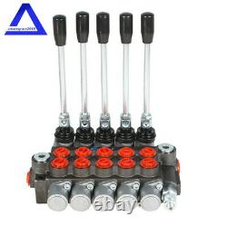 5 Spools Hydraulic Directional Control Valve 13 GPM Monoblock 4Way Tandem Center