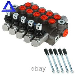 5 Spools Hydraulic Directional Control Valve 13 GPM Monoblock 4Way Tandem Center