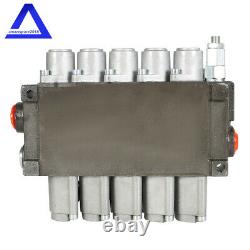 5 Spools Hydraulic Directional Control Valve 13 GPM Monoblock 4Way Tandem Center