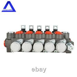 5 Spools Hydraulic Directional Control Valve 13 GPM Monoblock 4Way Tandem Center